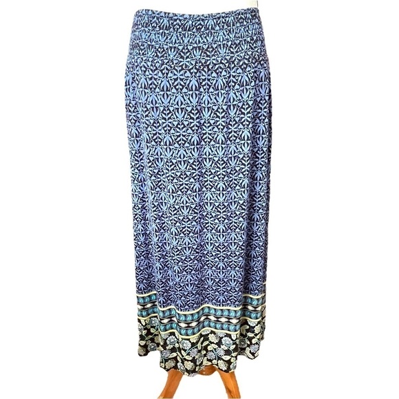 J. Jill Printed Rayon & Spandex Maxi Skirt with Pockets Size Large Petite - Picture 1 of 11